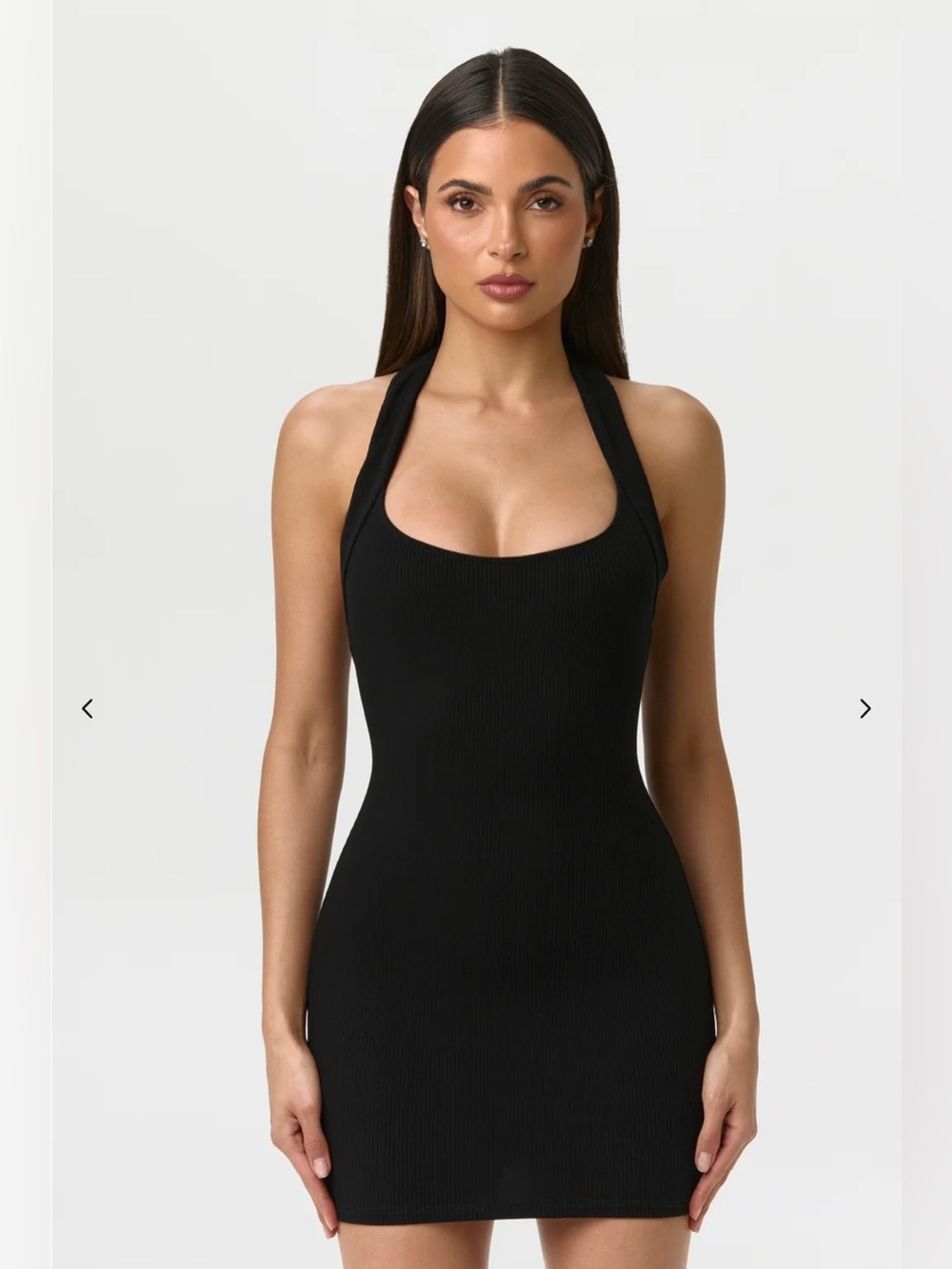 Naked Wardrobe Snatched Halter Mini Dress Black